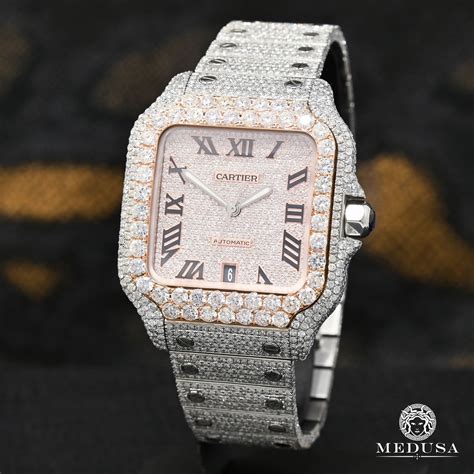 cartier santos 100 womens watch|cartier santos 100 xl diamond.